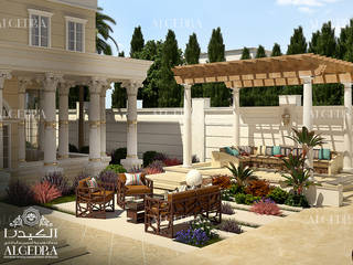 Luxury villa garden design with outside lounge, Algedra Interior Design Algedra Interior Design Terrace