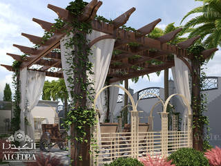 Luxury villa garden design with outside lounge, Algedra Interior Design Algedra Interior Design Cobertizos