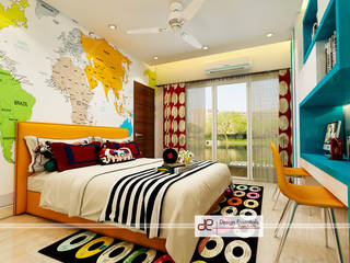 Time Residency Sec- 63 Gurgaon, Design Essentials Design Essentials Small bedroom Plywood Blue