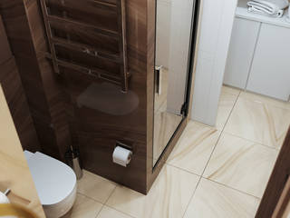Душевая с местом для хранения , DesignNika DesignNika Ванная комната в скандинавском стиле