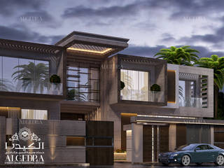 Exterior design of luxury villa in Dubai, Algedra Interior Design Algedra Interior Design Vilas