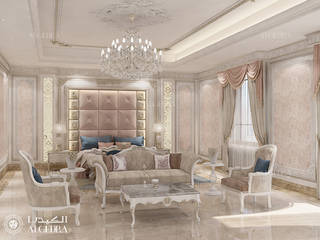 تصميم غرفة نوم رئيسية مشرقة على النمط الكلاسيكي, Algedra Interior Design Algedra Interior Design غرفة نوم