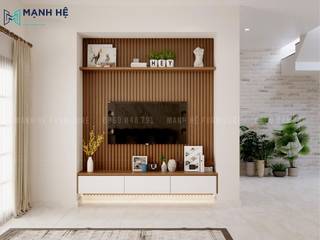 CĂN HỘ CHUNG CƯ BOTANIC PREMIER 58M2 - 3 PHÒNG NGỦ (ANH TUẤN - Q. TÂN BÌNH), Công ty Cổ Phần Nội Thất Mạnh Hệ Công ty Cổ Phần Nội Thất Mạnh Hệ Salas de estar modernas