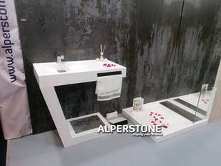 CORIAN - BANHO | ALPERSTONE, ALPERSTONE |André Ribeiro - Mármores & Granitos, unip Lda ALPERSTONE |André Ribeiro - Mármores & Granitos, unip Lda Modern bathroom Stone