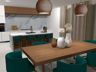 Projeto 3D - Cozinha, Móveis Santa Comba Móveis Santa Comba Dapur Modern