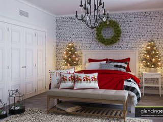 ¿Necesitas inspiración para Navidad? , Glancing EYE - Modelado y diseño 3D Glancing EYE - Modelado y diseño 3D Scandinavian style bedroom