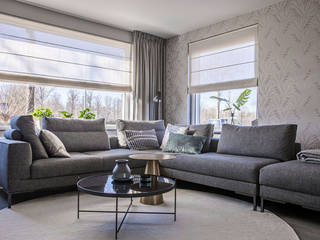 interieurontwerp tussenwoning hoensbroek, PURE styling PURE styling Living room Glass