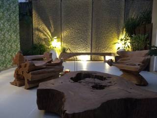 Praça dos Amigos Mostra Morar Mais Por Menos, Lúcia Vale Arquitetura e Interiores Lúcia Vale Arquitetura e Interiores Patios & Decks Solid Wood Multicolored