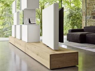 Livitalia Roto Lowboard Raumteiler mit drehbarem TV Paneel, Livarea Livarea Modern Living Room Chipboard Wood effect