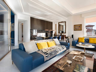 CASA C&C, Andrea Orioli Andrea Orioli Modern living room Wood Blue
