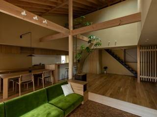 彦根の家, HEARTH ARCHITECTS/ハース建築設計事務所 HEARTH ARCHITECTS/ハース建築設計事務所 モダンデザインの リビング