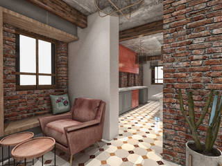 Leonardo B&B House Redesign , CRK İÇ MİMARLIK CRK İÇ MİMARLIK Living room Bricks