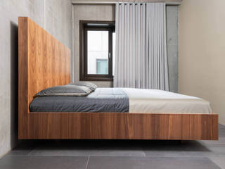 Houten design bed op maat, De Suite De Suite Quartos industriais Madeira Acabamento em madeira