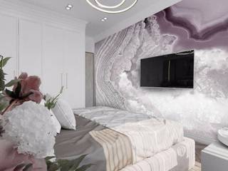 Элегантная спальня. Бесшовная фреска «Корсика», Студия Wall Street Студия Wall Street Стены и пол в классическом стиле