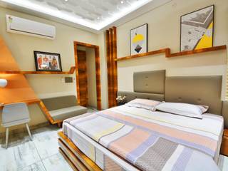 Hare Krishna House, Deepak + Kavita Design Studio Deepak + Kavita Design Studio Modern style bedroom