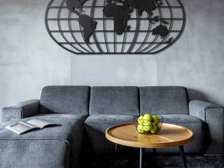 WORLD MAP GLOBE, BYSTAG BYSTAG Paisajismo de interiores Metal Negro