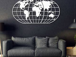 WORLD MAP GLOBE, BYSTAG BYSTAG 실내 조경 금속 화이트