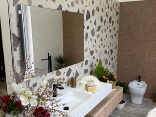 ambientazione bagno moderno, F.lli Granato s.r.l. F.lli Granato s.r.l. Moderne badkamers Hout Hout