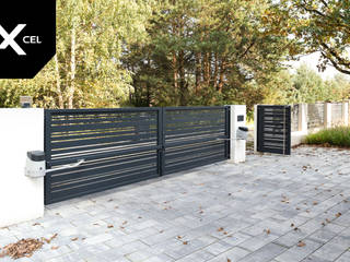 Blackout. Czarne ogrodzenie aluminiowe Xcel, XCEL Fence XCEL Fence Front garden