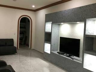 Proyecto Remodelación Family Room Antes y Despues, AR216 AR216 Media room Bricks White