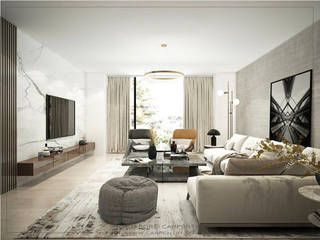 Subtle Luxury, Singapore Carpentry Interior Design Pte Ltd Singapore Carpentry Interior Design Pte Ltd Modern living room Marble White