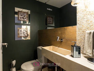Apartamento de solteiro II, Cristina Reyes Design de Interiores Cristina Reyes Design de Interiores Baños modernos