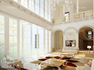 Classic style luxury living room design in Abu Dhabi, Algedra Interior Design Algedra Interior Design Salas de estilo clásico