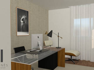 Apartamento tipologia T3, Maria Inês Interior Design Maria Inês Interior Design Ruang Studi/Kantor Modern