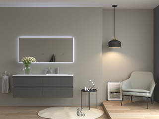 modelo OLIMPO - DESIGN COLLECTION, KitBanho ® KitBanho ® Phòng tắm phong cách tối giản MDF Grey
