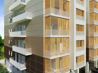 Luxury Apartments, Ludhiana, Basics Architects Basics Architects ベランダ