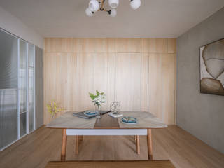 寬敞及舒適融入空間，實現兩人質感日常, 青築制作 青築制作 Scandinavian style dining room
