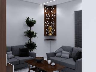 Prayer Area, Infra I Nova Pvt.Ltd Infra I Nova Pvt.Ltd Rustic style living room Wood Wood effect