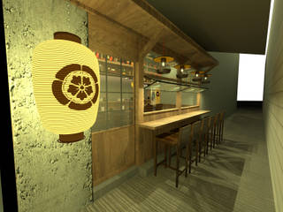 焼き鳥屋, Design Tree Ltd Design Tree Ltd Espaços comerciais Madeira Acabamento em madeira