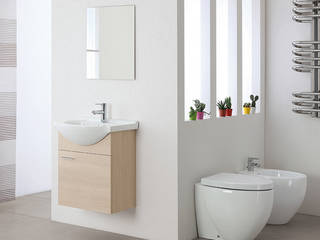 Mobile bagno sospeso con specchio 56 cm in 3 colori, Bagno Italia Bagno Italia Ванна кімната MDF