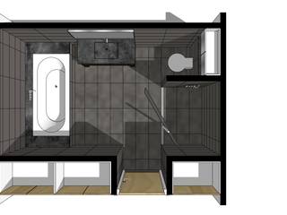 badkamerverbouwing, ontwerpburo rob guillonard ontwerpburo rob guillonard Minimalist style bathrooms Tiles
