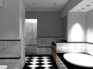 badkamerverbouwing, ontwerpburo rob guillonard ontwerpburo rob guillonard Salle de bain classique Marbre