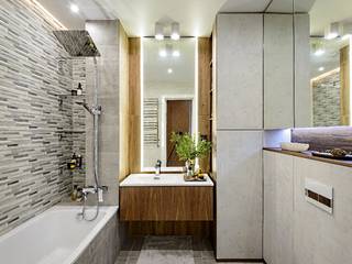Квартира на Тимирязева, Мастерская удобных решений Мастерская удобных решений ミニマルスタイルの お風呂・バスルーム