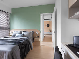 柒棲, 知域設計 知域設計 Scandinavian style bedroom