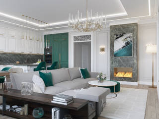 Salas de estar clássicas por Rubleva Design Clássico
