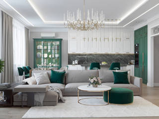 Salas de estar clássicas por Rubleva Design Clássico