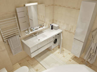 Квартира 87м2 , SB-дизайн студия SB-дизайн студия ミニマルスタイルの お風呂・バスルーム セラミック