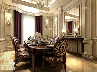 Classic style dining room design in Sharjah, Algedra Interior Design Algedra Interior Design クラシックデザインの ダイニング