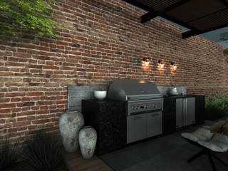 Cocinas Outdoor en San Angel, ARTE CUCINE/ PEDINI SAN ANGEL ARTE CUCINE/ PEDINI SAN ANGEL بلكونة أو شرفة