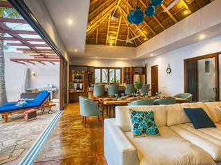 Diseño y Construcción de casa tropical, LMC ARQUITECTOS LMC ARQUITECTOS Salas de estilo tropical