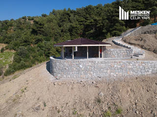 GÜZELBAHÇE - DOĞAL TAŞ DAĞ EVİ, MESKEN ÇELİK YAPI MESKEN ÇELİK YAPI Casas de campo Piedra