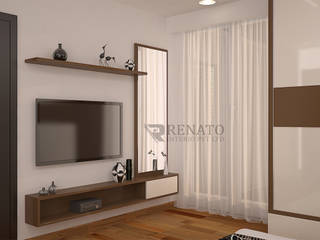 Guest Bedroom TV Unit, Renato Interio Pvt Ltd Renato Interio Pvt Ltd Bedroom پلائیووڈ