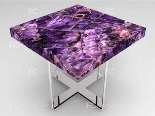 Natural stone made Amethyst End Table-SKU19063, Parash Stones Parash Stones インテリアガーデン 石