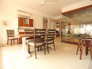 Apartment, Gachibowli, Saloni Narayankar Interiors Saloni Narayankar Interiors Modern Dining Room Wood Wood effect