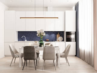 Дизайн двухкомнатной квартиры в ЖК Big Time (Биг Тайм), GM-interior GM-interior Nhà bếp phong cách tối giản