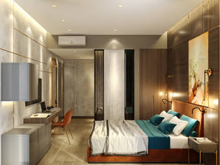 OTEL PROJESİ, WALL INTERIOR DESIGN WALL INTERIOR DESIGN Phòng ngủ phong cách hiện đại